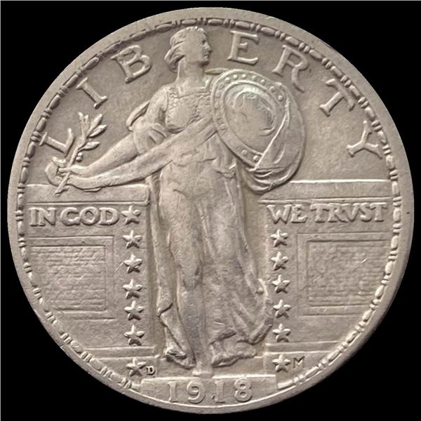 1918-D Standing Liberty Quarter CHOICE AU