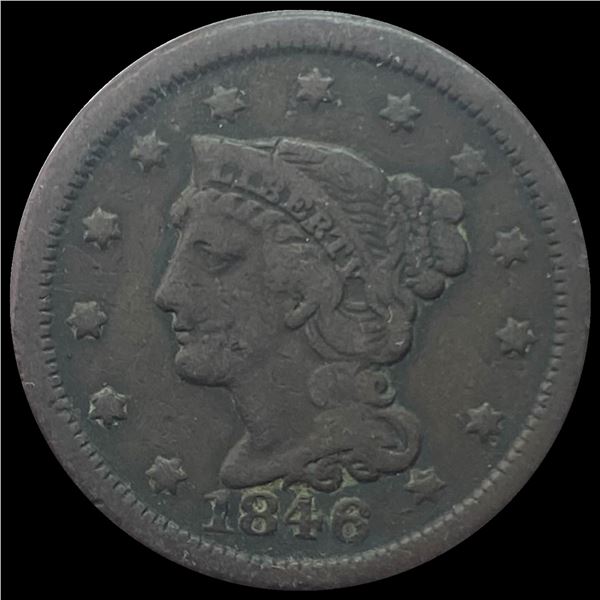 1846 Braided Hair Large Cent NICELY CIRCULATED