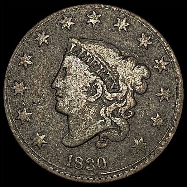 1830 Coronet Head Large Cent NICELY CIRCULATED NICELY CIRCULATED