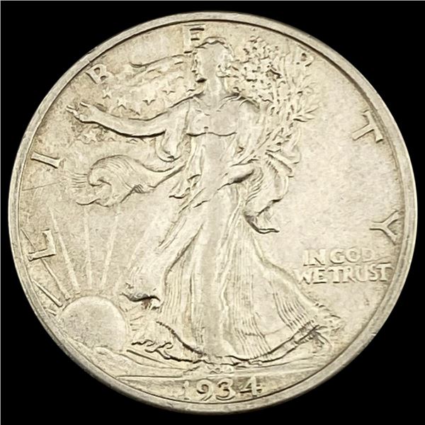 1934-S Walking Liberty Half Dollar CLOSELY UNCIRCU CLOSELY UNCIRCULATED