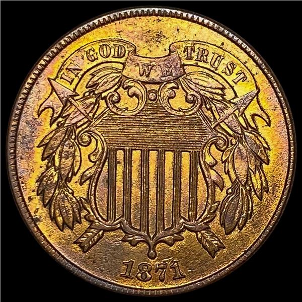 1871 Two-Cent Piece CLOSELY UNCIRCULATED CLOSELY UNCIRCULATED