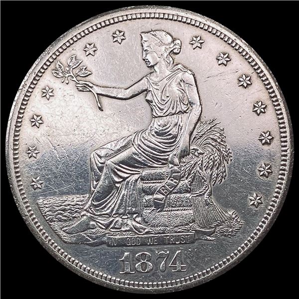 1874-S Silver Trade Dollar CHOICE AU