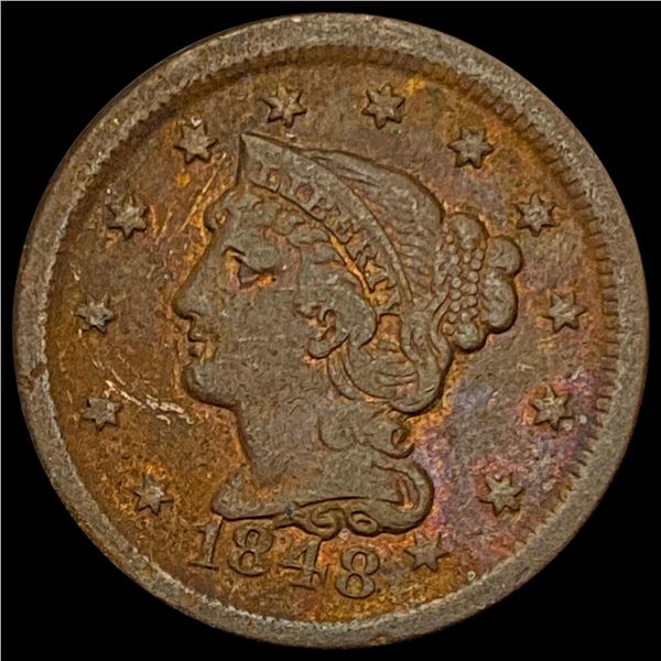 1848 Braided Hair Large Cent NICELY CIRCULATED NICELY CIRCULATED