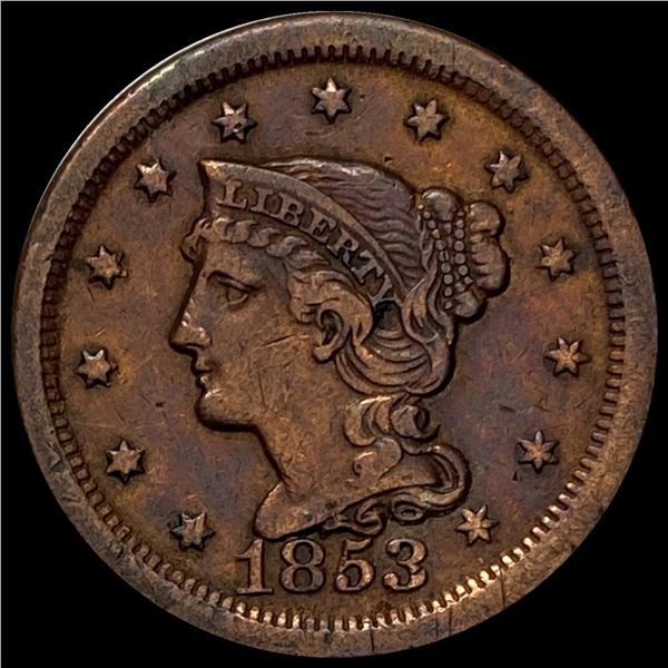 1853 Braided Hair Large Cent CLOSELY UNCIRCULATED
