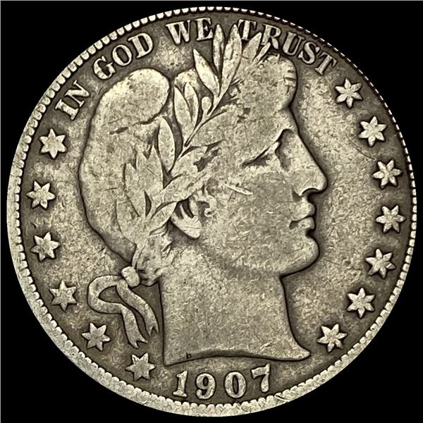 1907-D Silver Barber Half Dollar NICELY CIRCULATED