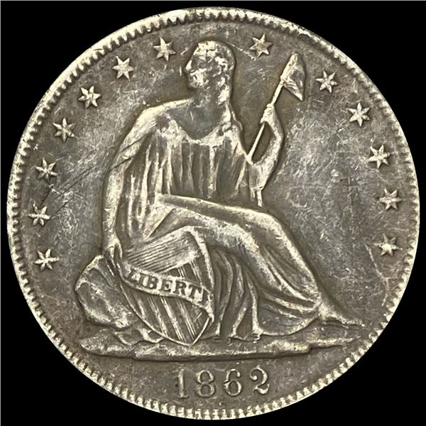1862-S Silver Half Dollar LIGHTLY CIRCULATED