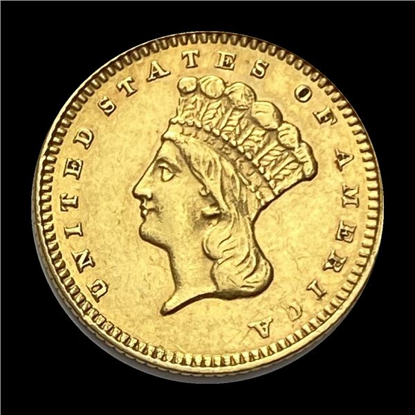 1873 Gold $1 Indian Head Type 3 CHOICE AU