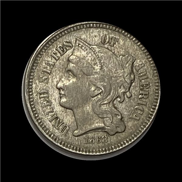1868 Nickel Three-Cent Piece ABOUT UNCIRCULATED