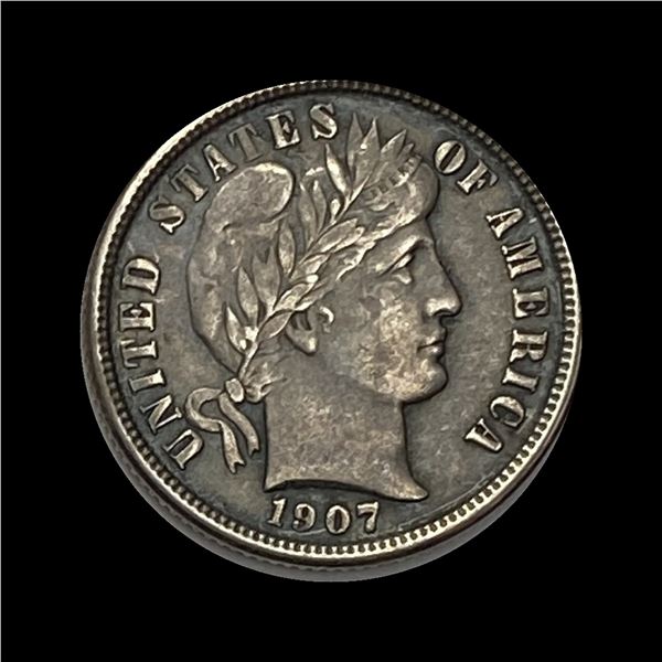 1907 Barber Dime ABOUT UNCIRCULATED