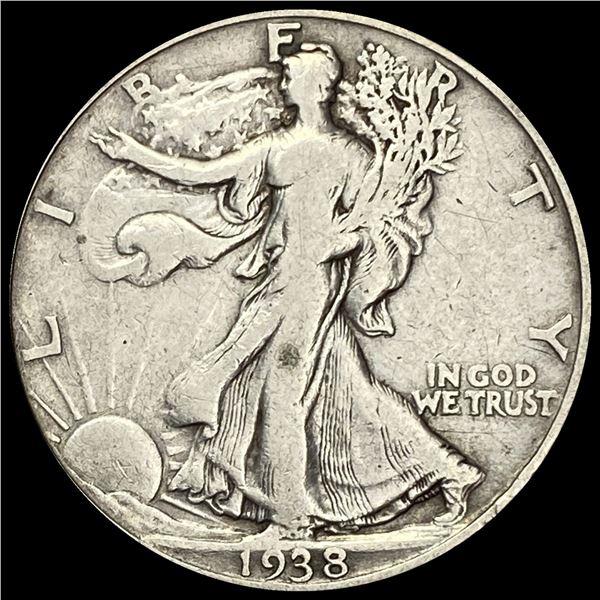 1938-D Silver Walking Liberty Half Dollar LIGHTLY CIRCULATED