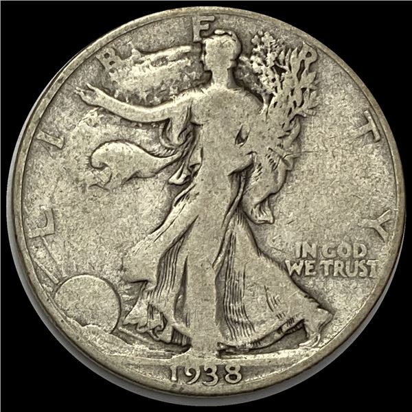 1938-D Silver Walking Liberty Half Dollar LIGHTLY CIRCULATED