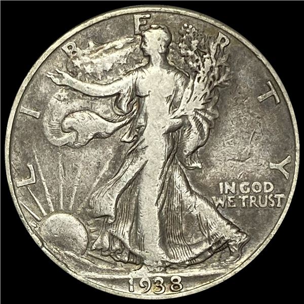 1938-D Silver Half Dollar Walking Liberty NICELY CIRCULATED