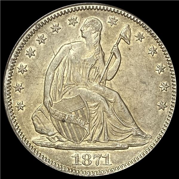 1871 Seated Liberty Half Dollar CLOSELY UNCIRCULATED