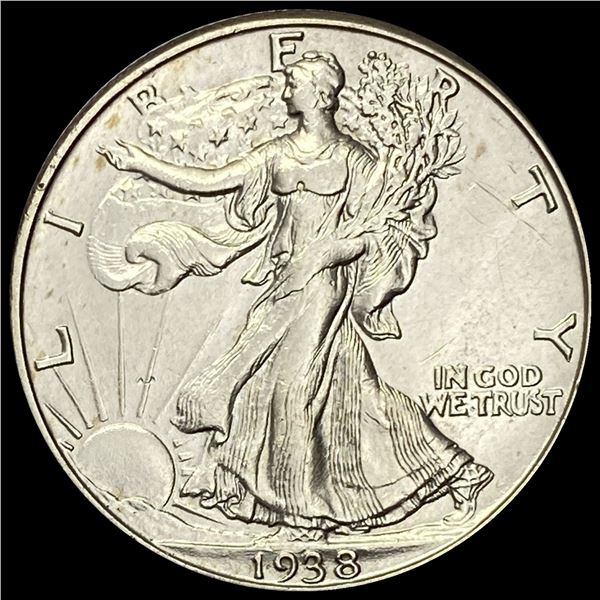 1938-D Silver Walking Liberty Half Dollar CLOSELY UNCIRCULATED