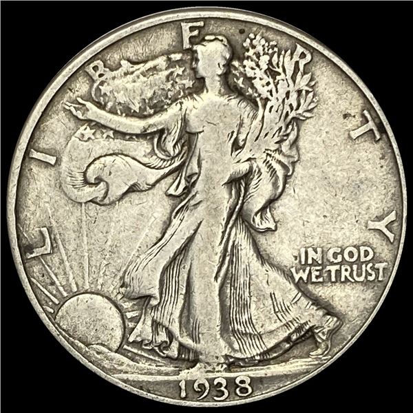 1938-D Silver Walking Liberty Half Dollar LIGHTLY CIRCULATED