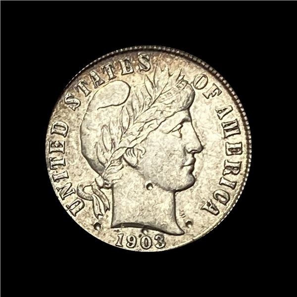 1908 Barber Dime ABOUT UNCIRCULATED