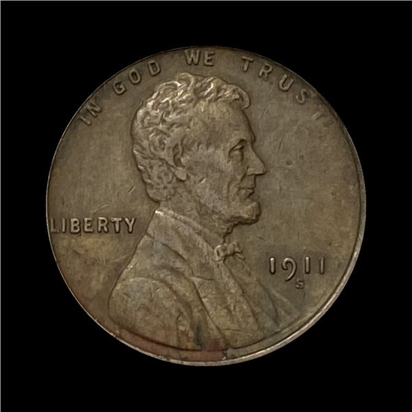 1911-S Lincoln Wheat Cent LIGHTLY CIRCULATED