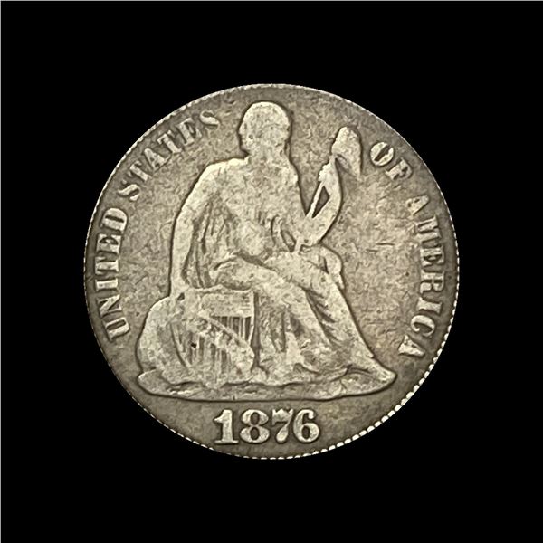 1876-CC Silver Seated Liberty Dime LIGHTLY CIRCULATED