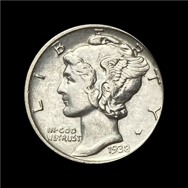 1938-D Mercury Dime ABOUT UNCIRCULATED