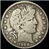 1908 Silver Half Dollar (Barber) LIGHTLY CIRCULATED