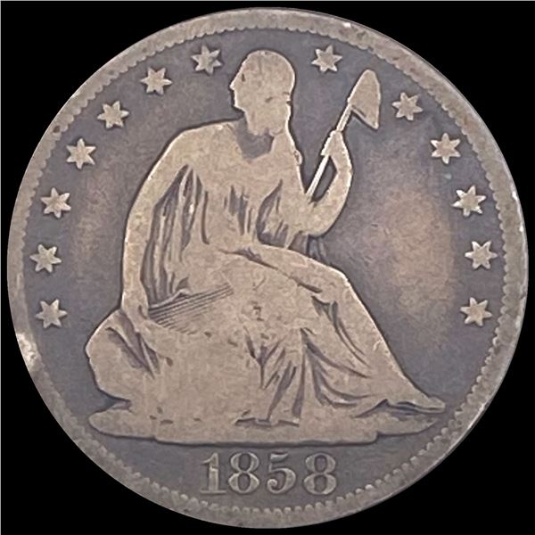 1858-S Silver Half Dollar LIGHTLY CIRCULATED