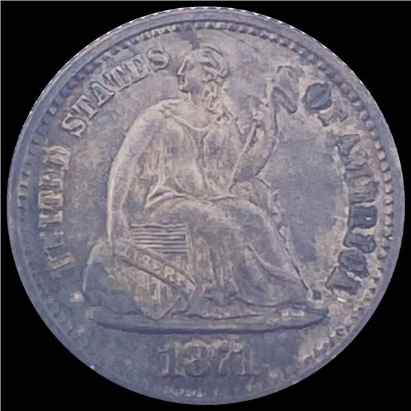 1871 Silver Half Dime CLOSELY UNCIRCULATED