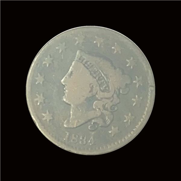 1834 Coronet Head Large Cent LIGHTLY CIRCULATED