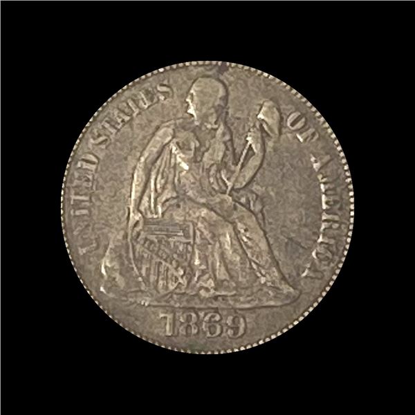 1869 Seated Liberty Dime LIGHTLY CIRCULATED