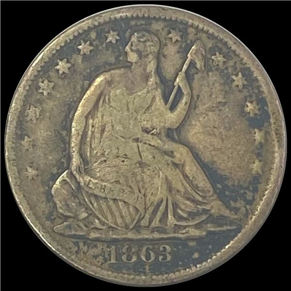1863-S Silver Half Dollar LIGHTLY CIRCULATED