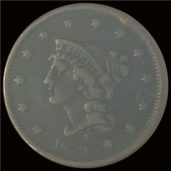 1861 Braided Hair Large Cent NICELY CIRCULATED