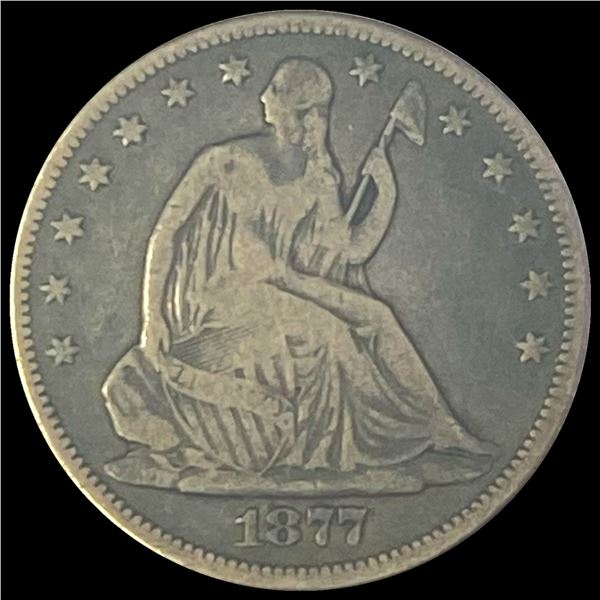 1877 Seated Liberty Half Dollar LIGHTLY CIRCULATED