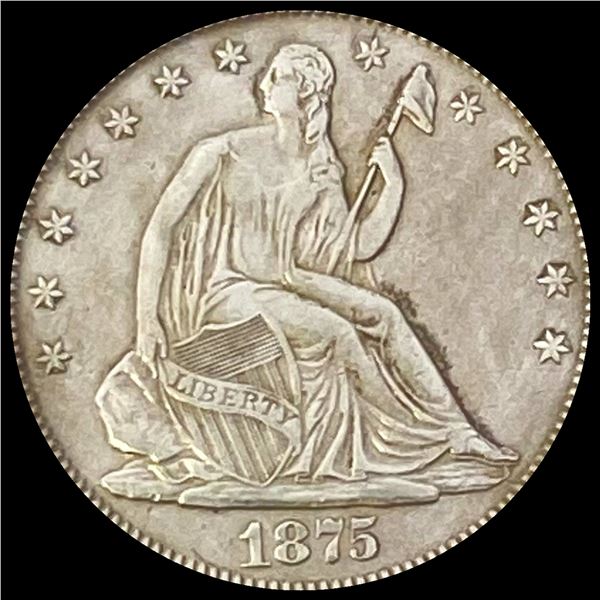 1875-CC Silver Half Dollar CLOSELY UNCIRCULATED
