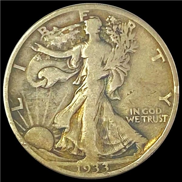 1933-S Silver Walking Liberty Half Dollar LIGHTLY CIRCULATED