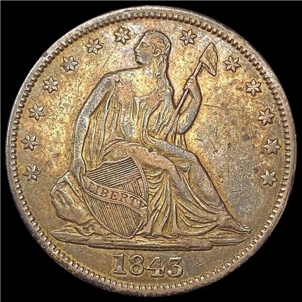1843 Seated Liberty Half Dollar CLOSELY UNCIRCULATED