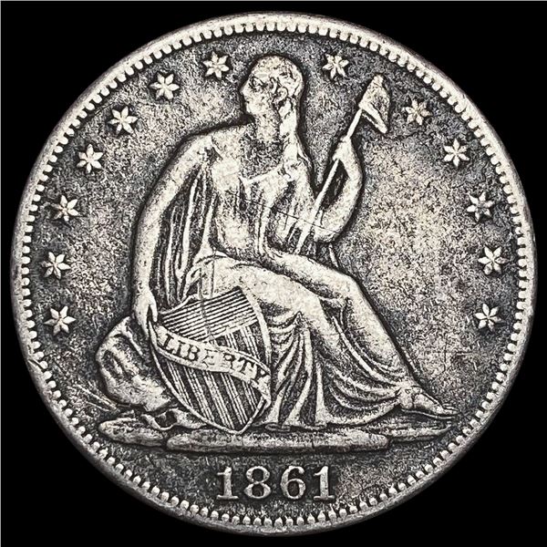 1861-S Seated Liberty Half Dollar LIGHTLY CIRCULAT LIGHTLY CIRCULATED