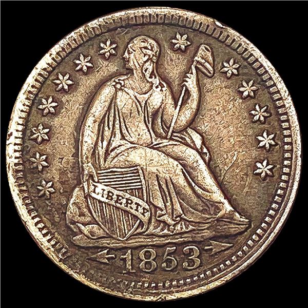 1853 Arrows Seated Liberty Half Dime LIGHTLY CIRCULATED