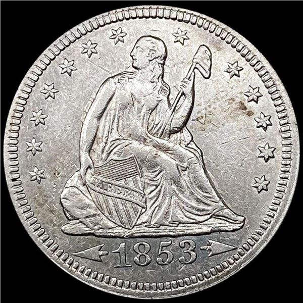 1853 Arws & Rays Seated Liberty Quarter UNCIRCULATED