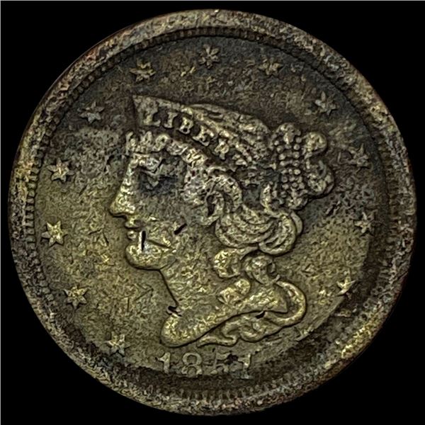 1851 Braided Hair Half Cent NICELY CIRCULATED NICELY CIRCULATED