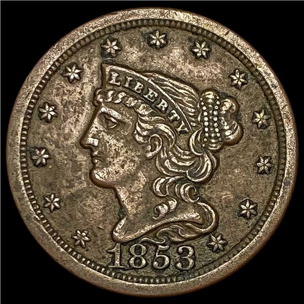 1853 Braided Hair Half Cent CLOSELY UNCIRCULATED CLOSELY UNCIRCULATED