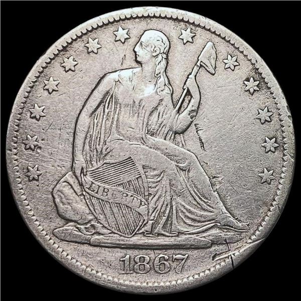 1867-S Seated Liberty Half Dollar NEARLY UNCIRCULATED