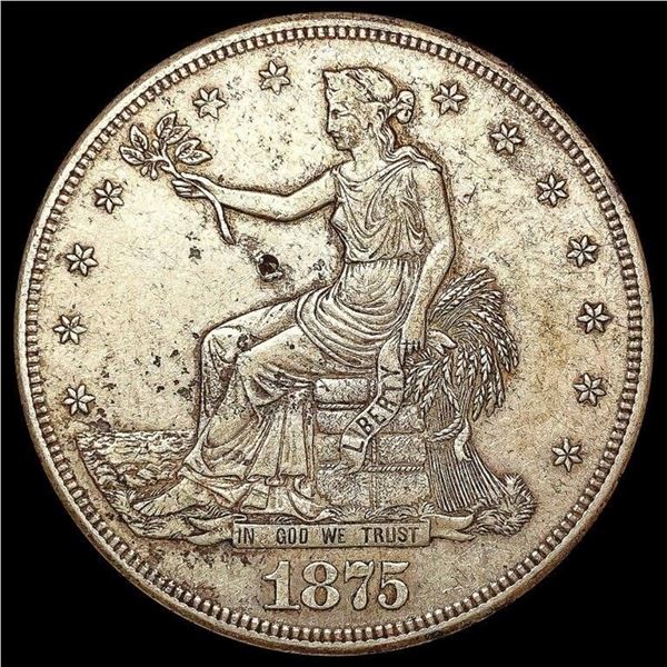 1875-S Silver Trade Dollar NEARLY UNCIRCULATED