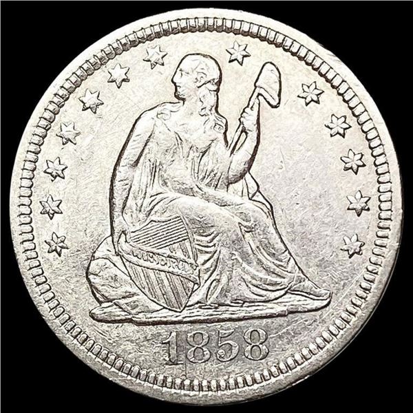 1858 Seated Liberty Quarter CLOSELY UNCIRCULATED