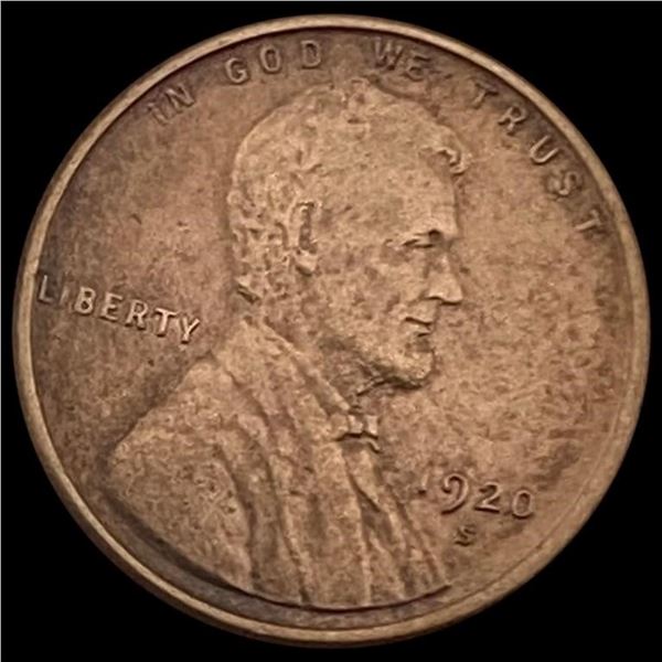 1920-S Lincoln Wheat Cent CHOICE AU CHOICE AU