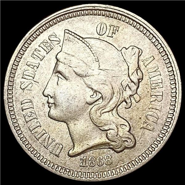 1868 Nickel Three Cent LIGHTLY CIRCULATED