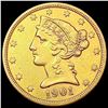 Image 1 : 1901-S $5 Gold Half Eagle CLOSELY UNCIRCULATED