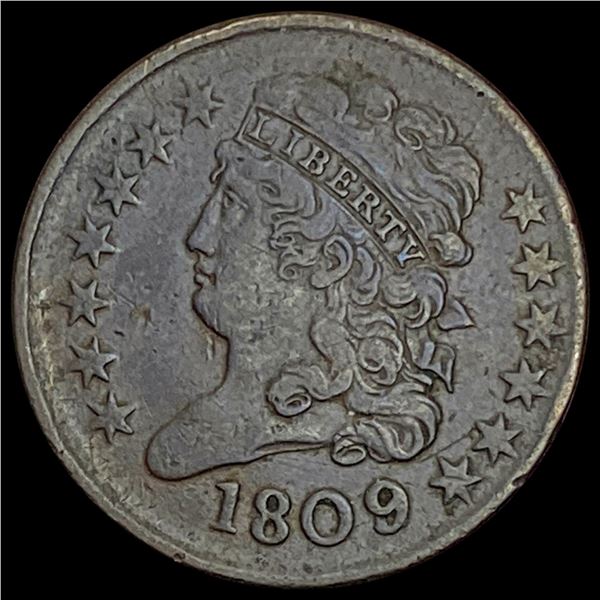 1809 Classic Head Half Cent CLOSELY UNCIRCULATED CLOSELY UNCIRCULATED