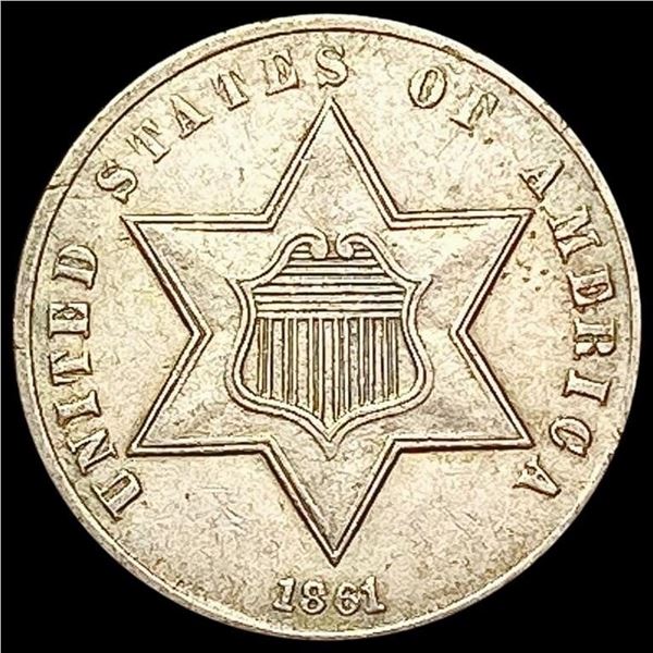 1861 Silver Three Cent UNCIRCULATED