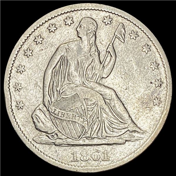 1861-S Seated Liberty Half Dollar NEARLY UNCIRCULA NEARLY UNCIRCULATED