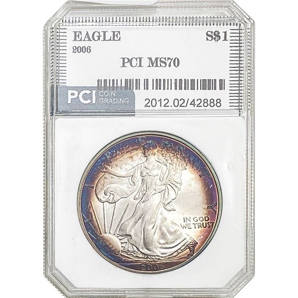 2006 Toned Silver Eagle PCI MS70