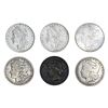 Image 1 : 1881-1922 Varied Date Morgan and Peace Silver Dollar Lot [6 Coins]